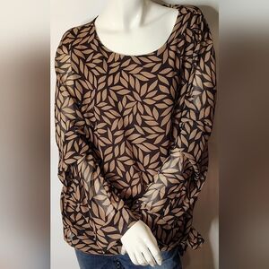 XD Fashion Flowy Sheer See Thru Long Sleeve Women's Top Sz 6